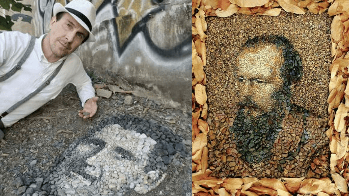 Justin Bateman, il Pebble Picasso che ritrae i grandi scrittori con i sassi