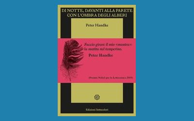 Di notte, davanti alla parete con l'ombra degli alberi