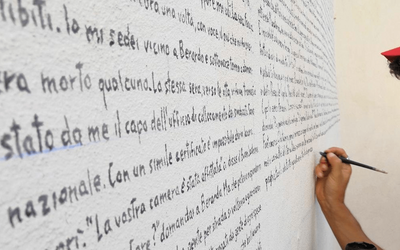 Il Muro di Fontamara: ad Aielli il murale dedicato al romanzo di Silone