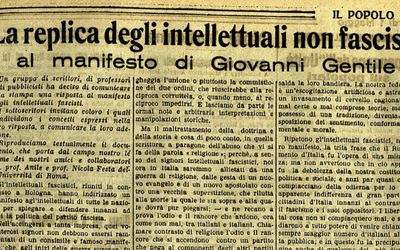 Il “Manifesto degli intellettuali antifascisti” di Benedetto Croce: firmatari e storia